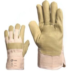   104, PVC/nitril műbőr anyagból sárga, tenyérbéléses védőkesztyű 104-es rakodókesztyű