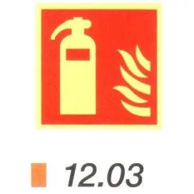   Tűzoltó készülék helyét jelölő után világítós tábla 12.03
