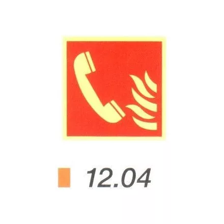 Tűzbejelentő telefon helyét jelölő után világítós tábla 12.04