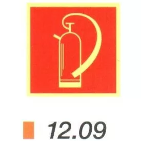   Tűzoltó készülék helyét jelölő után világítós tábla 12.09