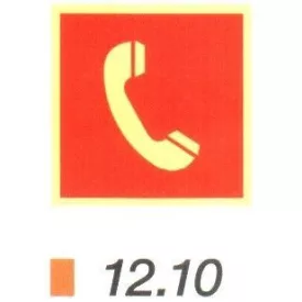   Tűzbejelentő telefon helyét jelölő után világítós tábla 12.10