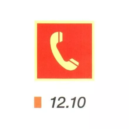 Tűzbejelentő telefon helyét jelölő után világítós tábla 12.10