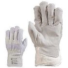 150, Szürke marhahasíték bőr rakodókesztyű tenyérbéléssel fehér vászon kézhát 150/2