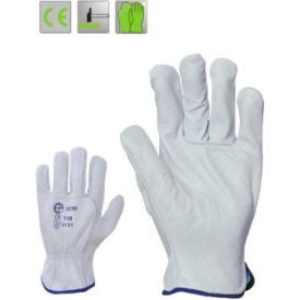   2238-40 BŐR munkavédelmi KESZTYŰ, SZÜRKE BIVALYBŐR TENYÉR ÉS KÉZHÁT