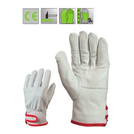 Puha, erős színborjúbőr tenyér és kézhát, dupla tenyérmegerősítés, tépőzár a csuklón