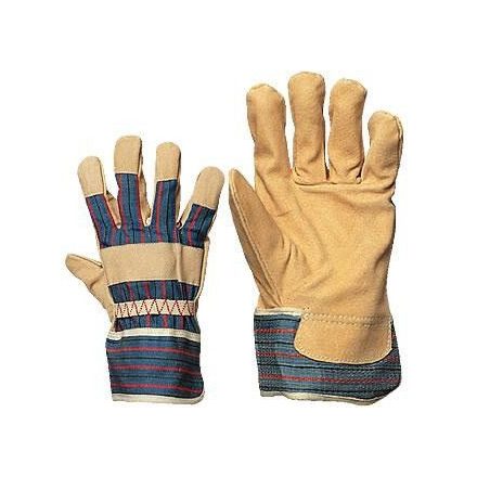 250 Színsertés bőr munkavédelmi kesztyű vászon kézháttal, rakodókesztyű
