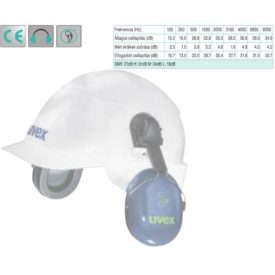   Uvex 2H uvex sisakokra szerelhető fültok, arcvédővel és szemüveggel együtt is használható (SNR:28 d