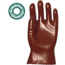   3509-10 MÁRTOTT PVC munkavédelmi KESZTYŰ, BORDÓ, SAV/LÚG/OLAJÁLLÓ, 27CM