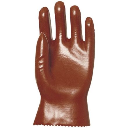 PVC-be mártott bordó pamut, vízálló védőkesztyű 3529-30-as