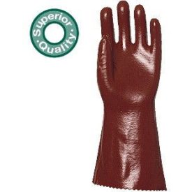   3634-36 MÁRTOTT PVC munkavédelmi KESZTYŰ, BORDÓ, SAV/LÚG/OLAJÁLLÓ, 36CM