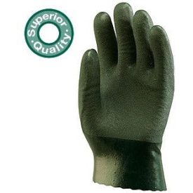   3718-20 MÁRTOTT POLIMER munkavédelmi KESZTYŰ, ZÖLD, VEGYSZERÁLLÓ, 27CM