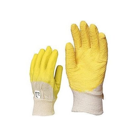 3800, Sárga krepp latex vágásbiztos, csúszásgátló, szellőző hátú kesztyű 3800-as