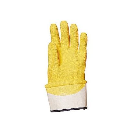 3801 MÁRTOTT SÁRGA LATEX, CSÚSZÁSBIZTOS munkavédelmi kesztyű, SZELLŐZŐ KÉZHÁT