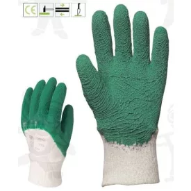   Zöld krepp latex vágásbiztos, csúszásgátló,  kesztyű 3803-05-ös***KIFUTÓ***