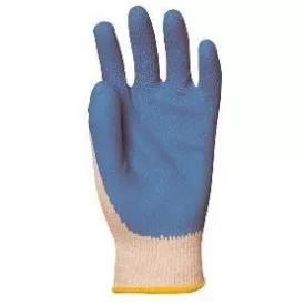   Kondenzált, vékony és erős, csúszásbiztos kék latex kesztyű 3868-70-es, Kötött, szellőző pamut háttal