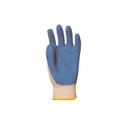 Kondenzált, vékony és erős, csúszásbiztos kék latex kesztyű 3868-70-es, Kötött, szellőző pamut háttal