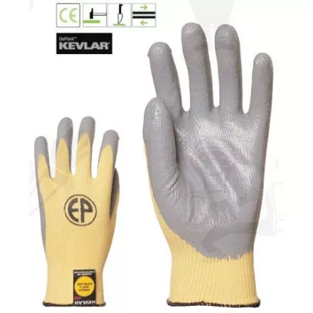 Kevlar kesztyűre kondenzált szürke, vegyszerálló nitril 3888-90-es