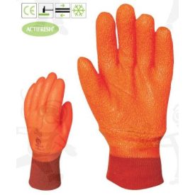   PVC fluo kesztyű, bélelt, gumírozott mandzsetta 3929-es***KIFUTÓ***