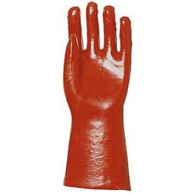 Bélelt PVC fluo kesztyű, 30 cm, vegyszerálló 3939-es