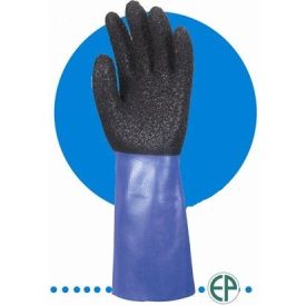  Nylon felületre mártott, fekete/kék PVC kesztyű 3969-70-es