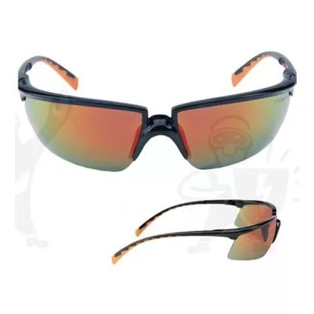 Solus piros tükrös lencse, sisakkal, fültokkal viselhető fekete/narancs szár 60154-es