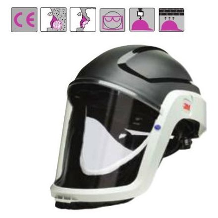 védősisak arcszigeteléssel, látómezővel por, permet, vegyszer ellen