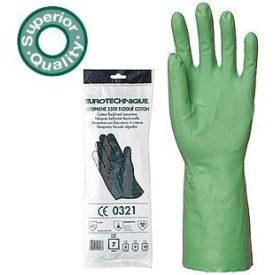   Zöld akrilonitril munkavédelmi kesztyű, pamutbolyhozott belső, csúszás ellen érdesített tenyér 32 cm (5507-10)