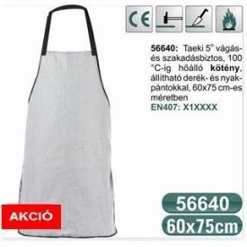   Taeki 5®  vágás- és szakadásbiztos, 100 °C-ig hőálló kötény, állítható derék- és nyak-pántokkal