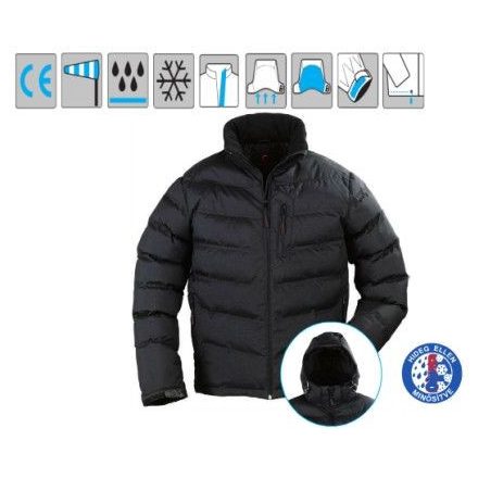 NORSK fekete steppelt vízhatlanított és szélálló kabát thermo béléssel, kopásálló Taslan poliamid