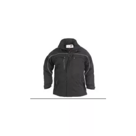 TAO kabát fekete, lélegző, szél- és vízálló softshell anyag, körbefutó fényvisszaverő csík XTAOB