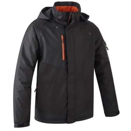 YUZU COVERGUARD FEKETE-NARANCS RIPSTOP MUNKAVÉCELMI TÉLI KABÁT KAPUCNIVAL 2XL