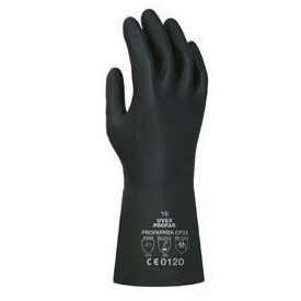   U60119 Uvex munkavédelmi kesztyű Profapren vegyszerálló, szilikonmentes sötétkék neoprén, 0,75 mm / 33cm