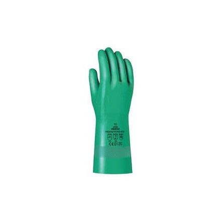 Uvex kesztyű Profastrong vegyszerálló zöld nitrilkesztyű, 0,38 mm vastag, 33 cm hosszú U60122