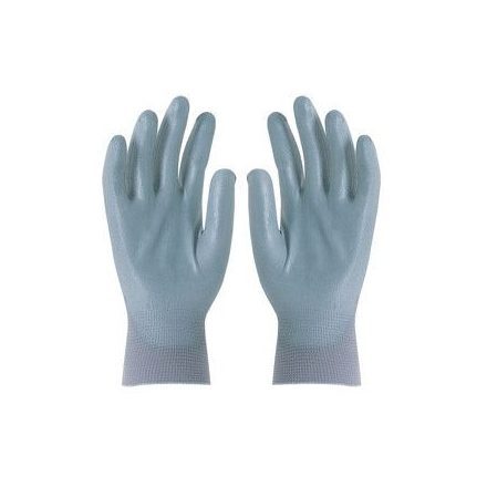 6032, SZÜRKE PRECÍZIÓS POLIÉSZTER KESZTYŰ, POLIURETÁN MÁRTOTT TENYÉRREL_12 (6032)