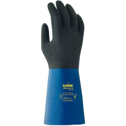 Uvex Rubiflex S XG fekete/kék NBR nitrilgumi + extrém csúszásálló xg bevonat, 0,4 mm/ 35 cm