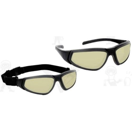 60950, Lux optical Flylux munkavédelmi szemüveg, mézszínű lencse, UV400-as bevonat 60950-es