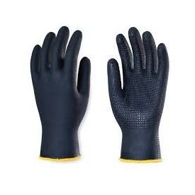   SZERELÖKESZTYŰ,VÉGIG FEKETE NITRIL, TENYERÉN PETTYEZETT_8 (6268)