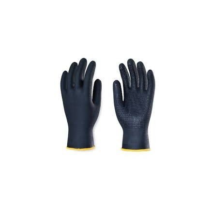 SZERELÖKESZTYŰ,VÉGIG FEKETE NITRIL, TENYERÉN PETTYEZETT_8 (6268)