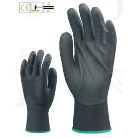   6637-40 Munkavédelmi kesztyű, SZERELŐKESZTYŰ, PES, FEKETE HP HABOSÍTOTT PVC TENYÉRREL