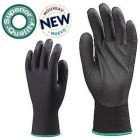 6637-40 Munkavédelmi kesztyű, SZERELŐKESZTYŰ, PES, FEKETE HP HABOSÍTOTT PVC TENYÉRREL