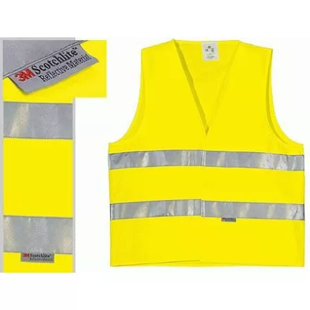 Fluo mellény 3M Scotchlite, sárga 70200-as, Jólláthatósági