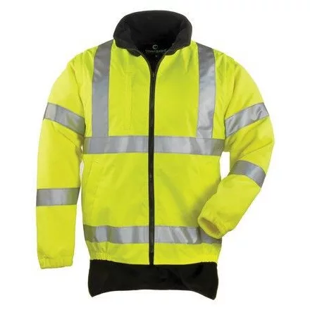 Sárga fluo mellény levehető polár ujjakkal, hosszított hátrésszel  70520-23-as, XL-es