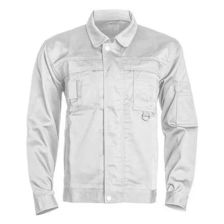 Class kabát, cipzáras plusz patentos, 8 zseb,  plusz derékon hátsó nagy rekesz, fehér/szürke színbe - XXL-es