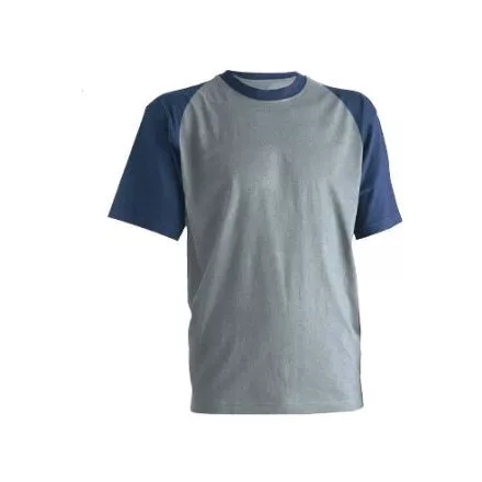 Póló környakas, 150 g/m2 vastag , 100% pamut, szürke/kék színben    ***KIFUTÓ***