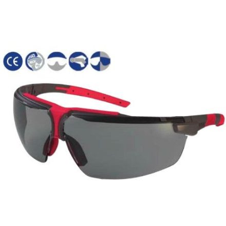 Uvex Védőszemüveg állítható szár, karc-, pára-, vegyszerálló, füstszínű (SV-NC)