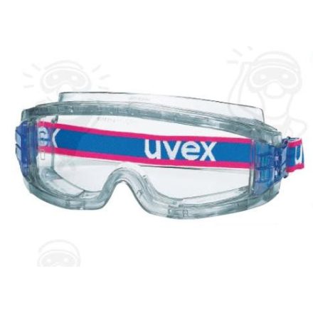 9301714, Uvex Ultravision gumipántos védőszemüveg, páramentes, vegyszerálló acetát lencsével