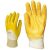 Pamutra ökölcsontig mártott sárga nitril munkavédelmi kesztyű, csúszás ellen enyhén érdesített tenyér, gumírozott mandzsetta (9307-9310)