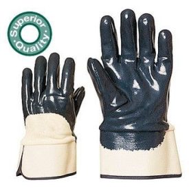   Herkules kétszer mártott, szellőző hátú kék nitril kesztyű 9628-30-es, Merev mandzsettával