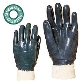   Novatril kétszer, kézháton is mártott kék nitril kesztyű 9638-40-es