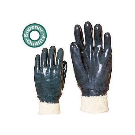 Novatril kétszer, kézháton is mártott kék nitril kesztyű 9638-40-es